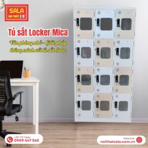 TỦ SẮT LOCKER 12 NGĂN MICA
