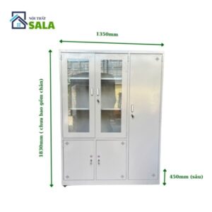 TỦ SẮT HỒ SƠ 2 CÁNH KÍNH MỞ, 3 CÁNH TÔN MỞ