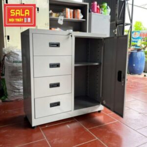 TỦ HỘC KÉO SẮT 4 NGĂN, 1 CÁNH MỞ