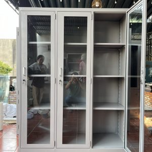 TỦ SẮT HỒ SƠ 3 CÁNH KÍNH MỞ TRONG SUỐT